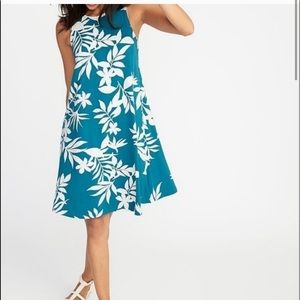 TROPICAL SWING DRESS Teal Old Navy S